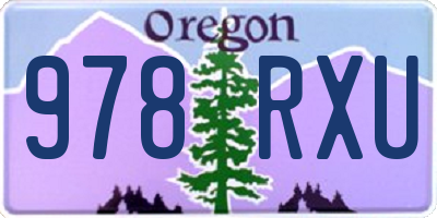 OR license plate 978RXU