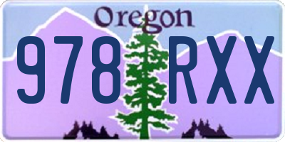 OR license plate 978RXX