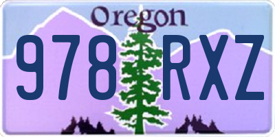 OR license plate 978RXZ