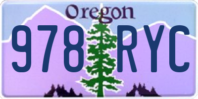 OR license plate 978RYC