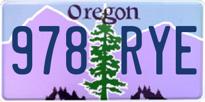 OR license plate 978RYE
