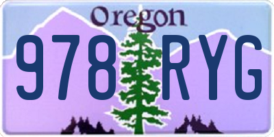 OR license plate 978RYG