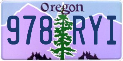 OR license plate 978RYI