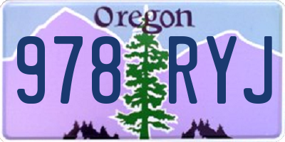 OR license plate 978RYJ