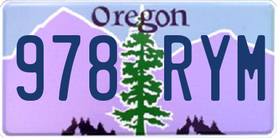 OR license plate 978RYM