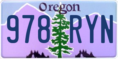 OR license plate 978RYN