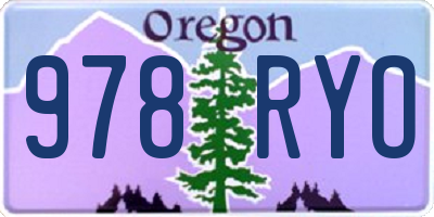 OR license plate 978RYO