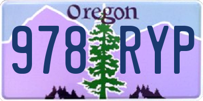 OR license plate 978RYP