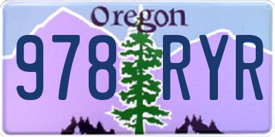 OR license plate 978RYR