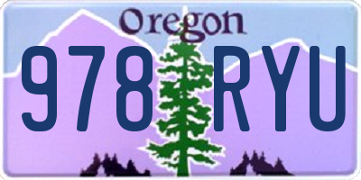 OR license plate 978RYU