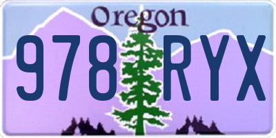 OR license plate 978RYX