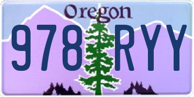 OR license plate 978RYY