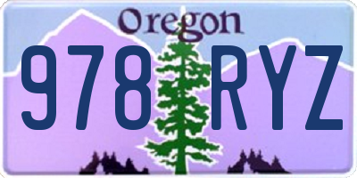 OR license plate 978RYZ