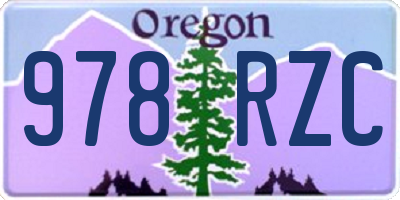 OR license plate 978RZC