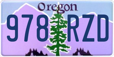 OR license plate 978RZD