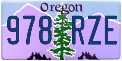 OR license plate 978RZE