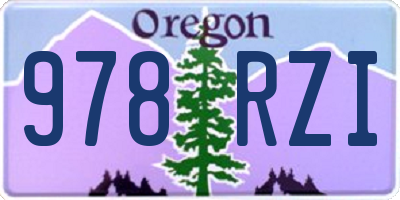 OR license plate 978RZI