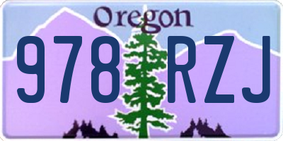 OR license plate 978RZJ
