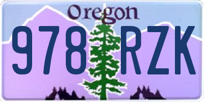 OR license plate 978RZK