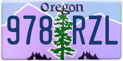 OR license plate 978RZL