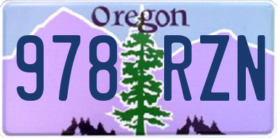 OR license plate 978RZN