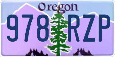 OR license plate 978RZP