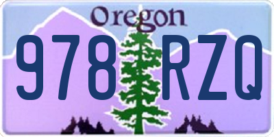 OR license plate 978RZQ