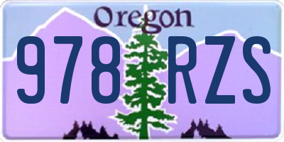 OR license plate 978RZS