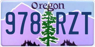 OR license plate 978RZT