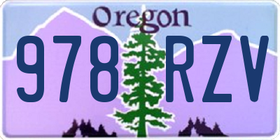 OR license plate 978RZV
