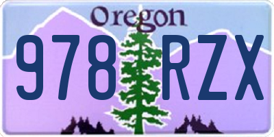 OR license plate 978RZX