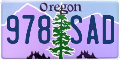 OR license plate 978SAD