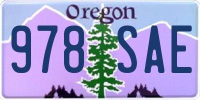 OR license plate 978SAE