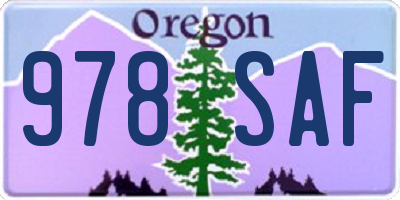 OR license plate 978SAF