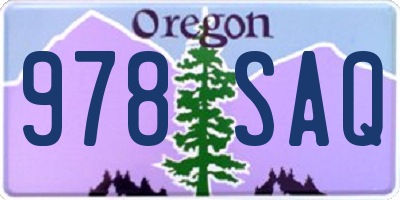 OR license plate 978SAQ