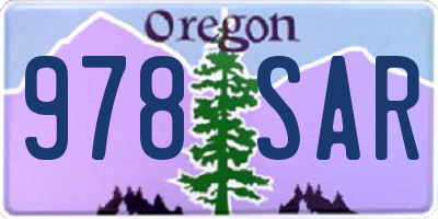 OR license plate 978SAR