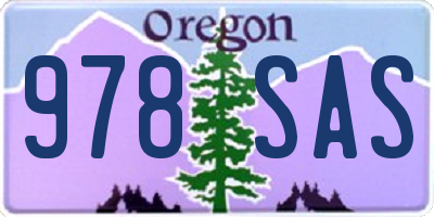 OR license plate 978SAS