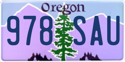 OR license plate 978SAU