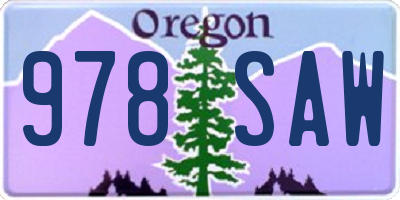 OR license plate 978SAW
