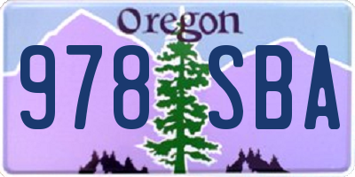 OR license plate 978SBA