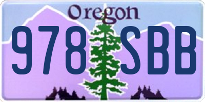 OR license plate 978SBB
