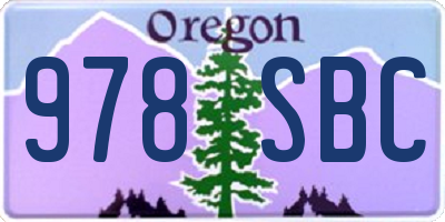 OR license plate 978SBC