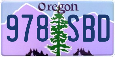 OR license plate 978SBD