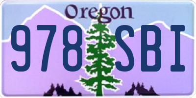 OR license plate 978SBI