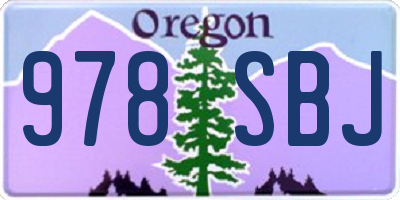 OR license plate 978SBJ
