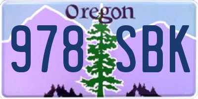 OR license plate 978SBK