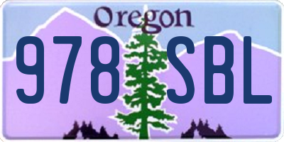 OR license plate 978SBL