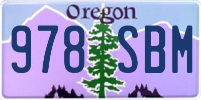 OR license plate 978SBM