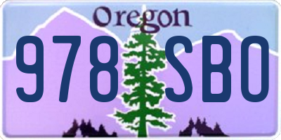 OR license plate 978SBO