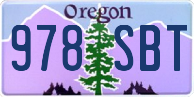 OR license plate 978SBT
